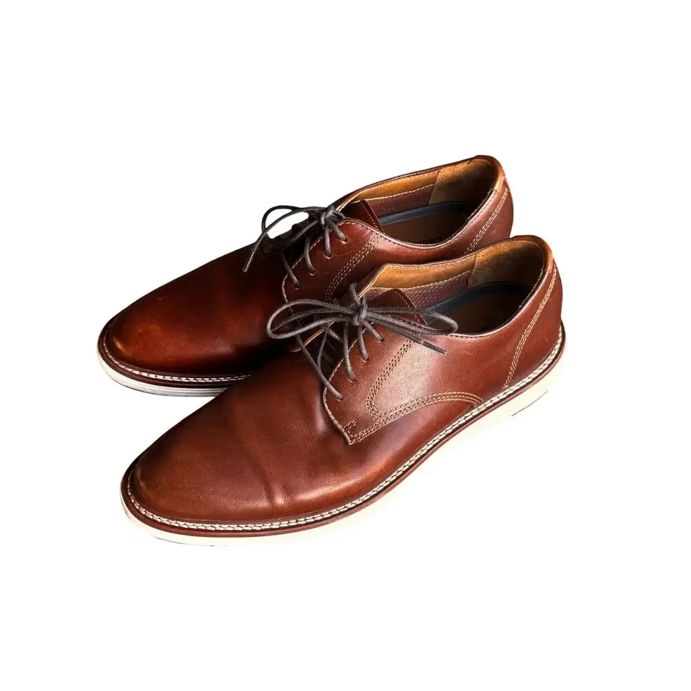 Johnston & Murphy TruFoam Brown Leather Oxford Shoes Men’s Size 9.5 Lace-Up